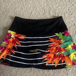 Lucky in Love Black Floral Mini Skirt